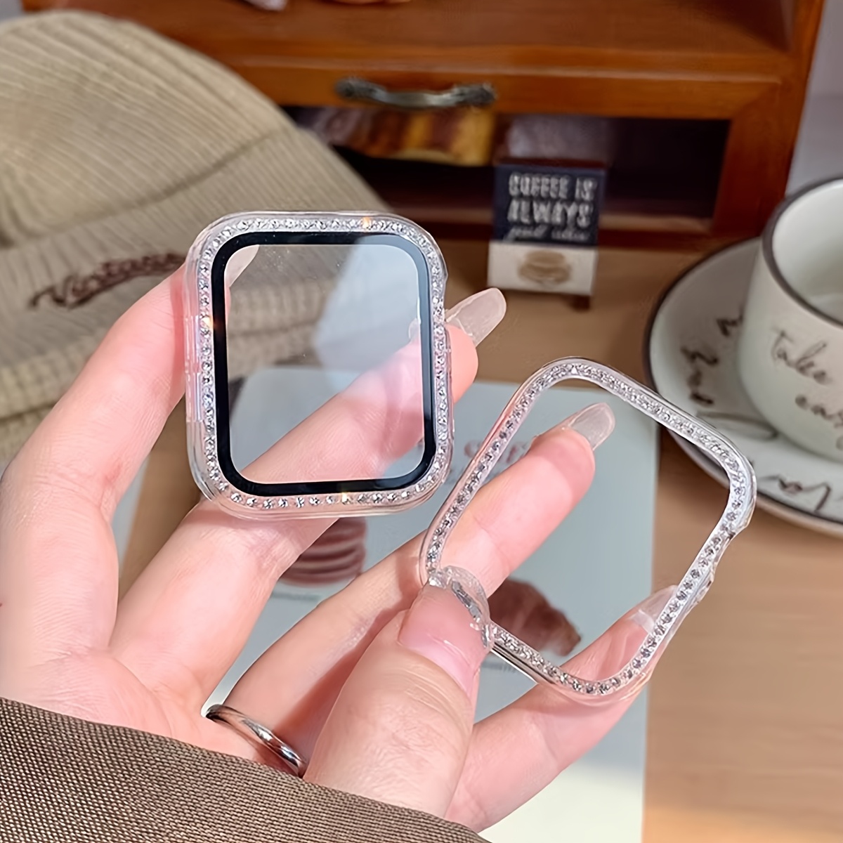 Funda de cristal + diamante pa - Smartwatch Band Accessories reseña y precio