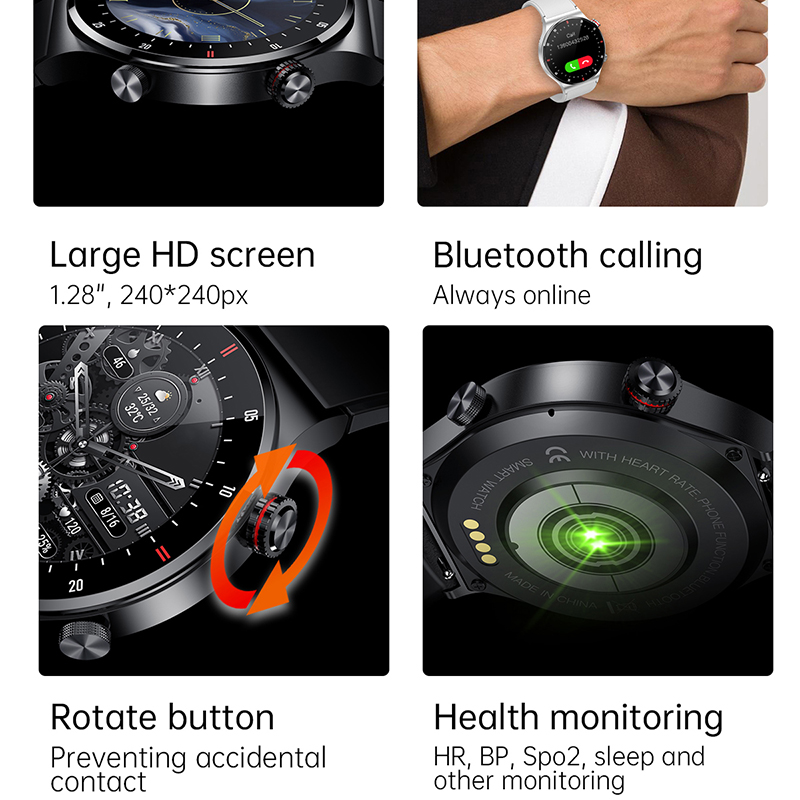 GPS ECG + PPG Bluetooth llamad - Smartwatch Face reseña y precio