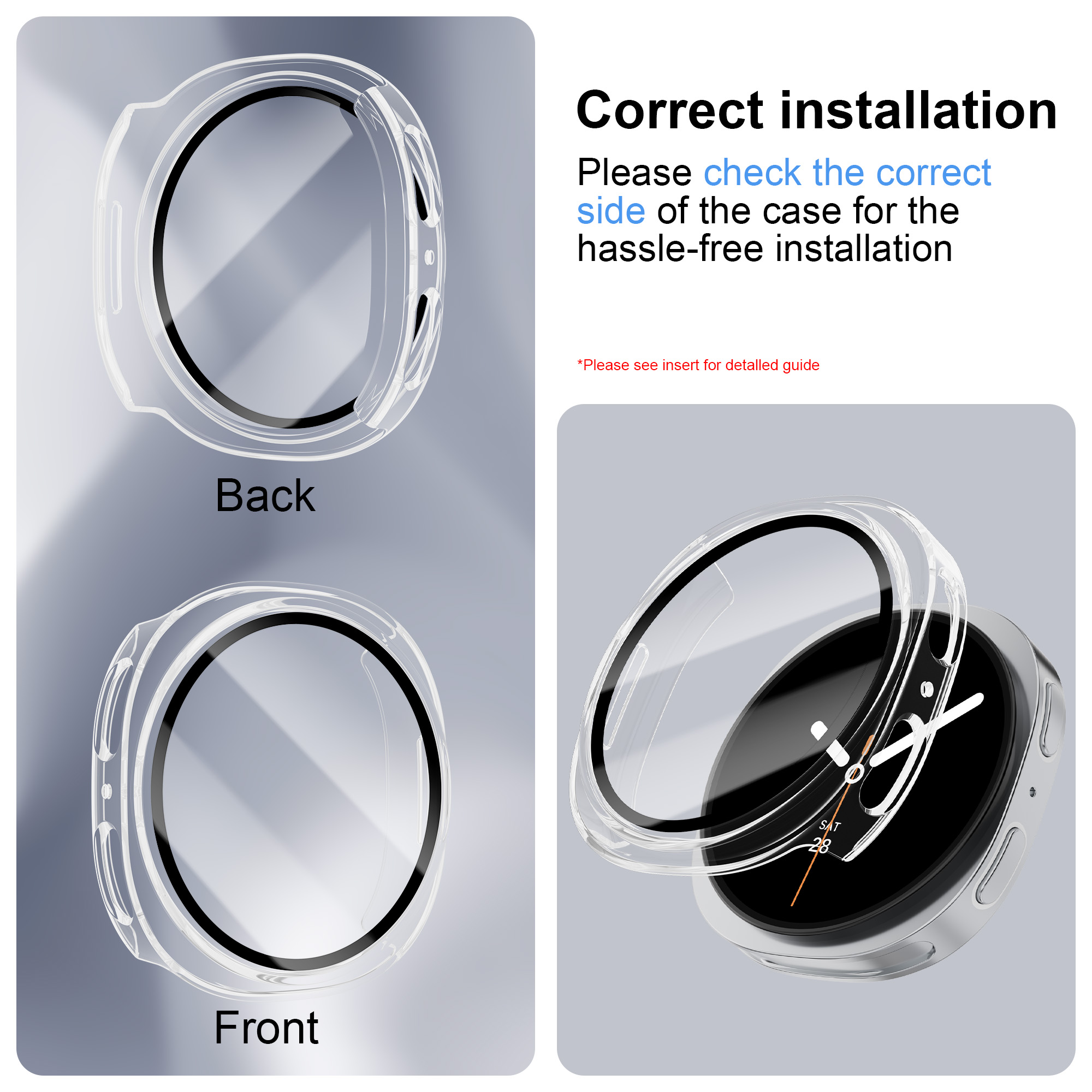 Vidrio templado + funda de PC  - Smartwatch Band Accessories reseña y precio